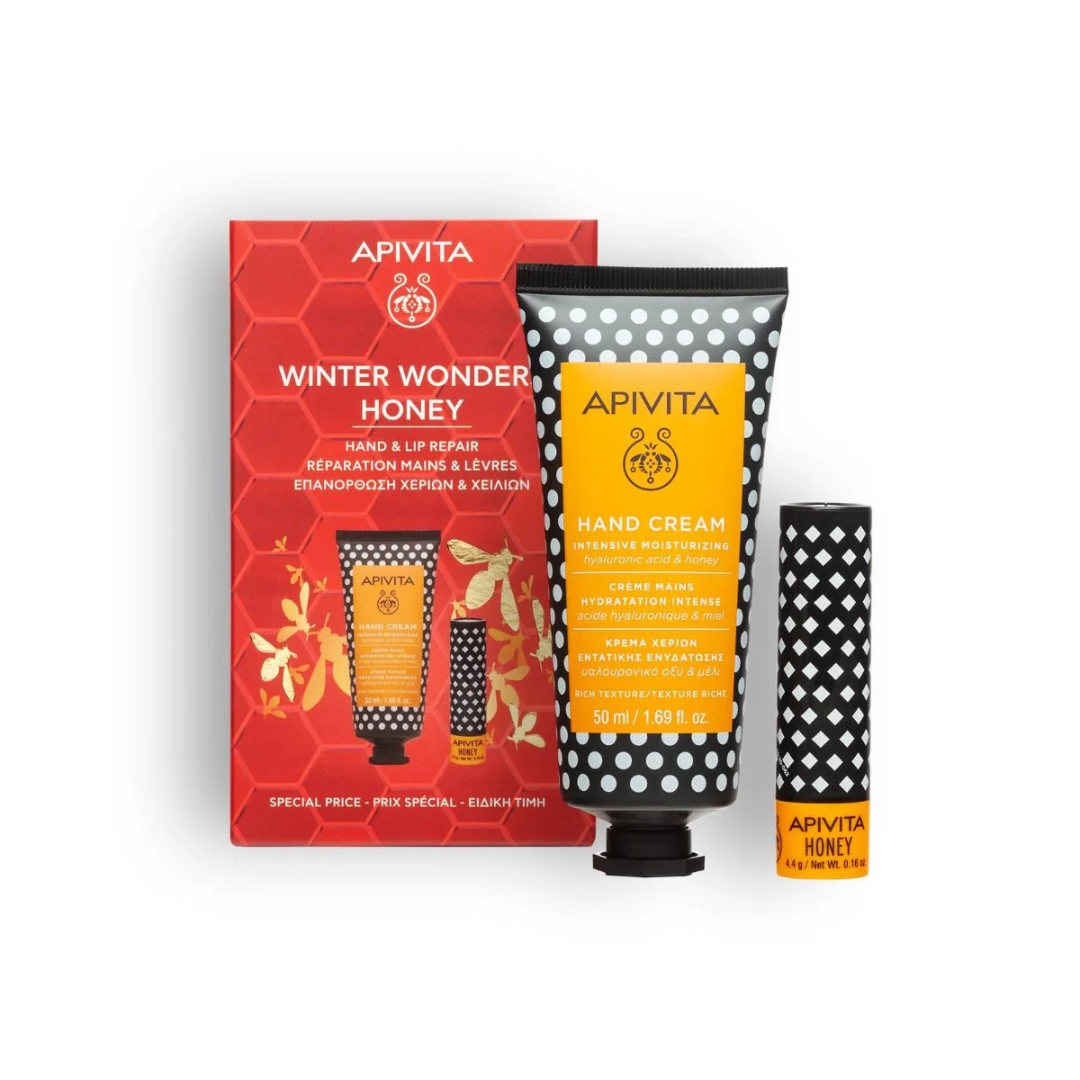 APIVITA Winter Wonders Med set (krema za ruke + lip balm)