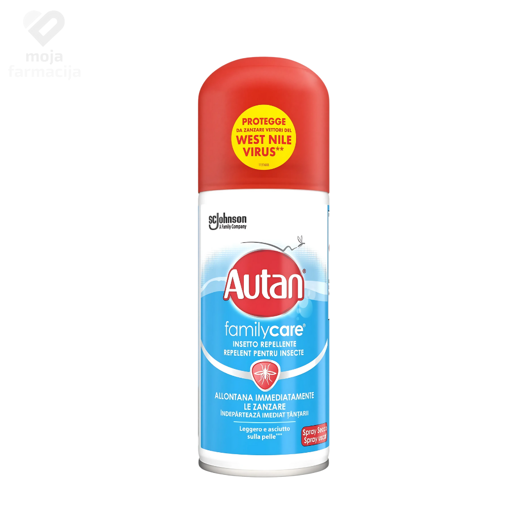 Slika proizvoda Autan Family care sprej protiv komaraca 100ml iz online apoteke Moja Farmacija - BIH