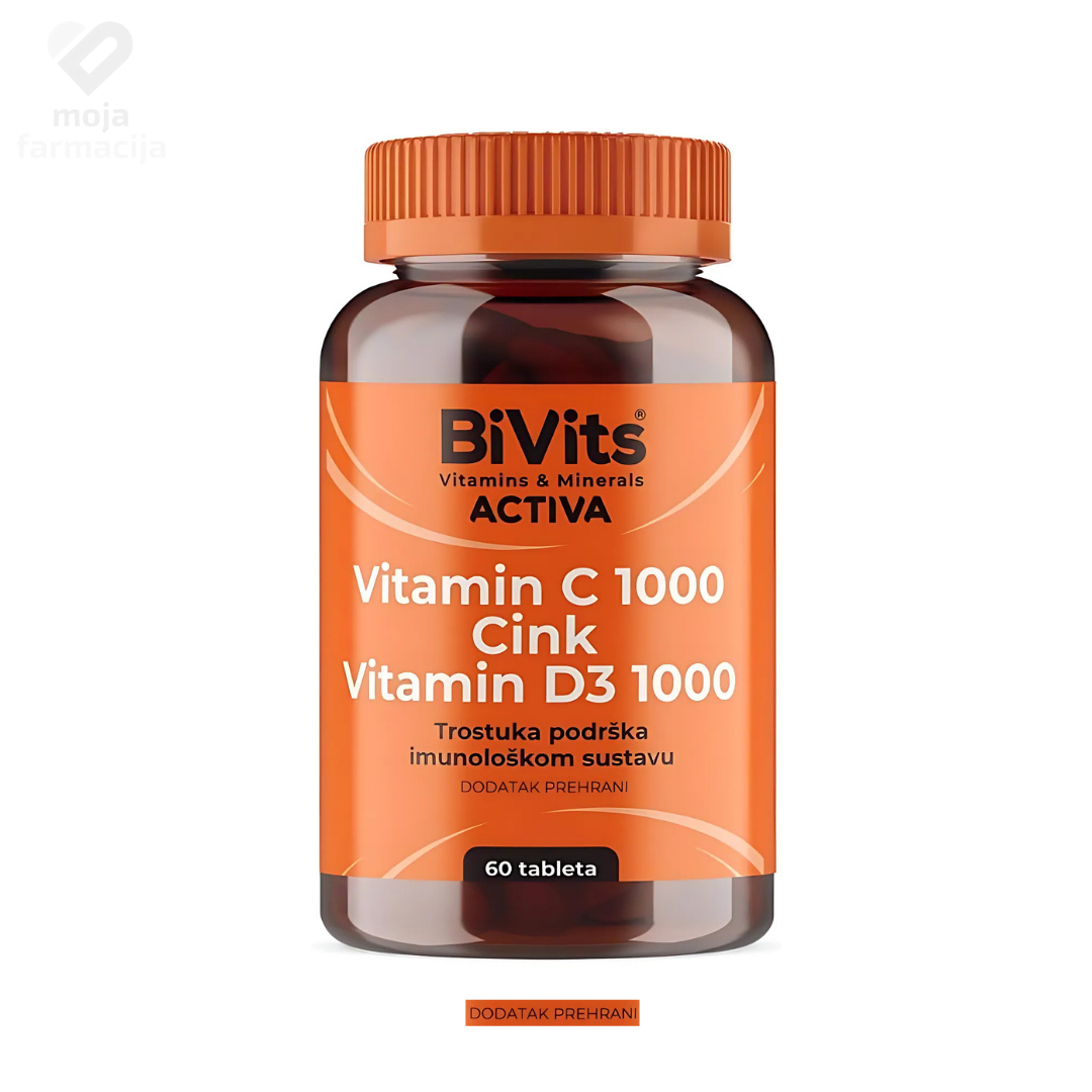 BIVITS ACTIVA Vitamin C 1000, Zn i D3