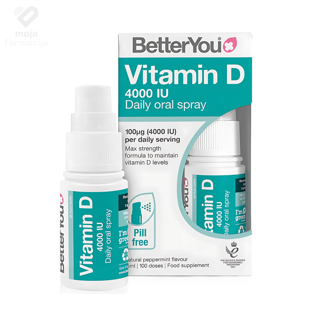 BetterYou Vitamin D 4000 IU oralni sprej 15ml