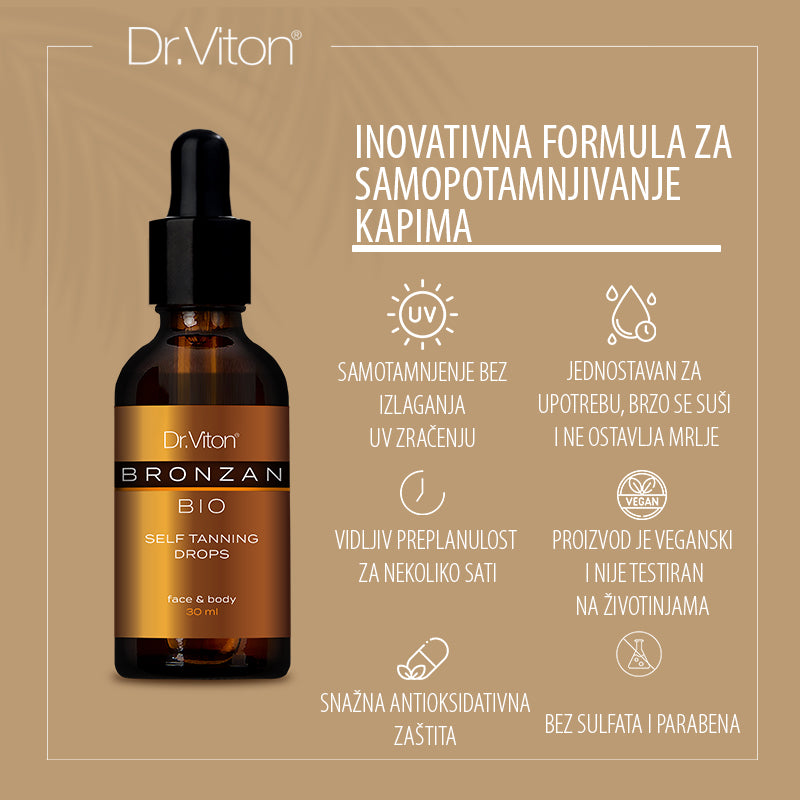 Slika proizvoda Dr.VITON Bio Bronzan kapi za samotamnjenje 30ml iz online apoteke Moja Farmacija - BIH