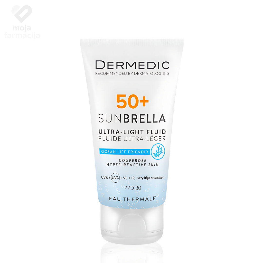 Slika proizvoda DERMEDIC Sunbrella SPF50+ fluid za osjetljivu i kuperoznu kožu 40ml iz online apoteke Moja Farmacija - BIH
