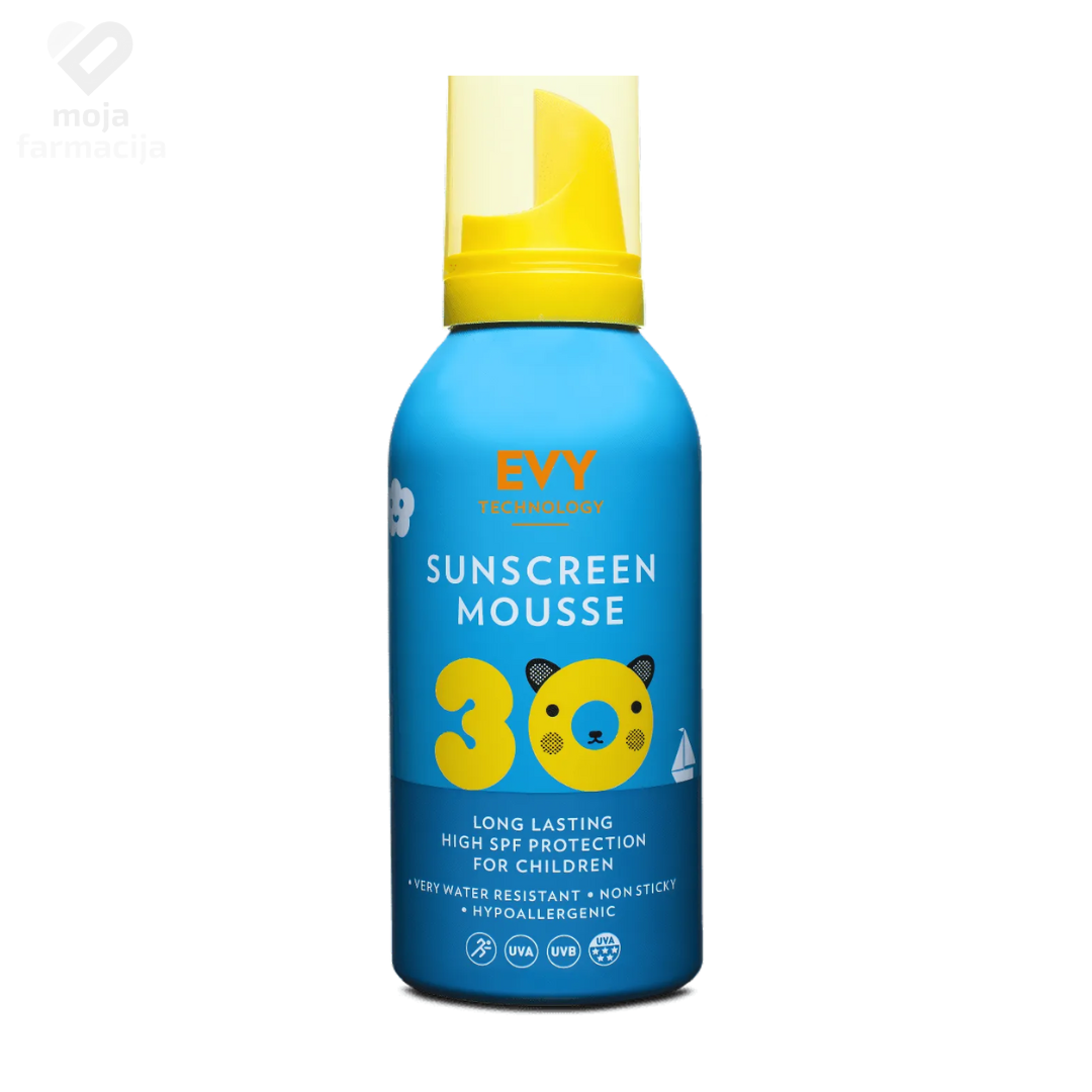 Slika proizvoda EVY Mousse Kids SPF30 pjena za zaštitu od sunca beba i djece 150ml iz online apoteke Moja Farmacija - BIH