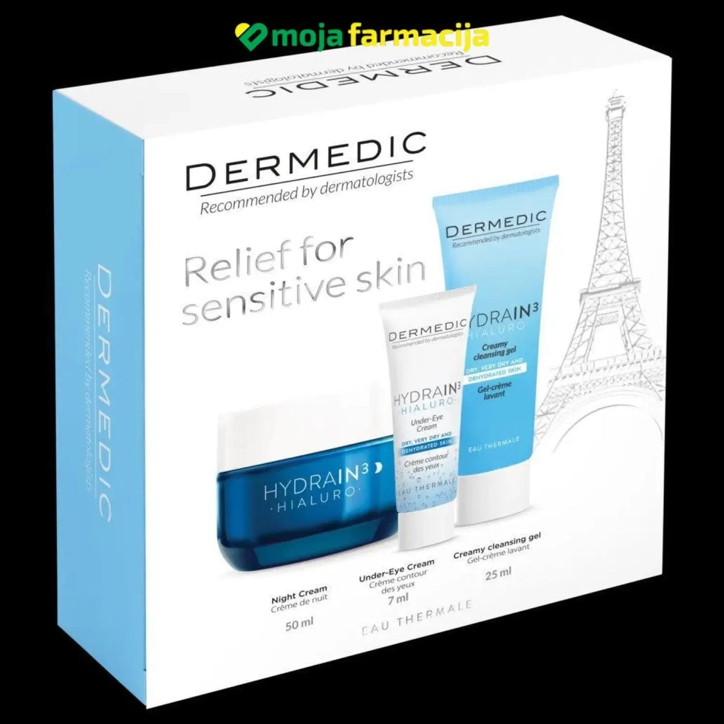 Slika proizvoda DERMEDIC Hydrain promo paket iz online apoteke Moja Farmacija - BIH