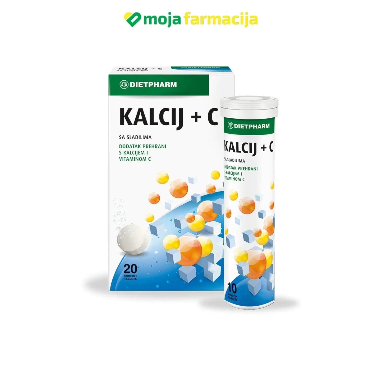 Slika proizvoda DIETPHARM Kalcij + C šumeće tablete iz online apoteke Moja Farmacija - BIH