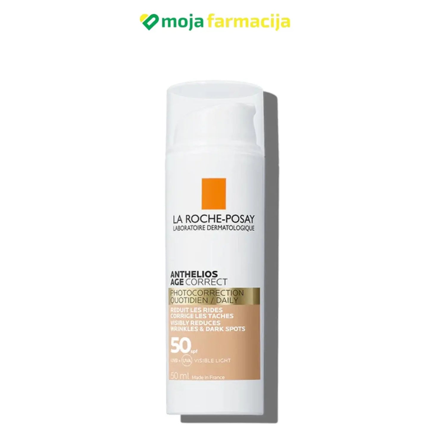 Slika proizvoda LA ROCHE-POSAY Anthelios Age correct SPF50 krema protiv starenja tonirana iz online apoteke Moja Farmacija - BIH