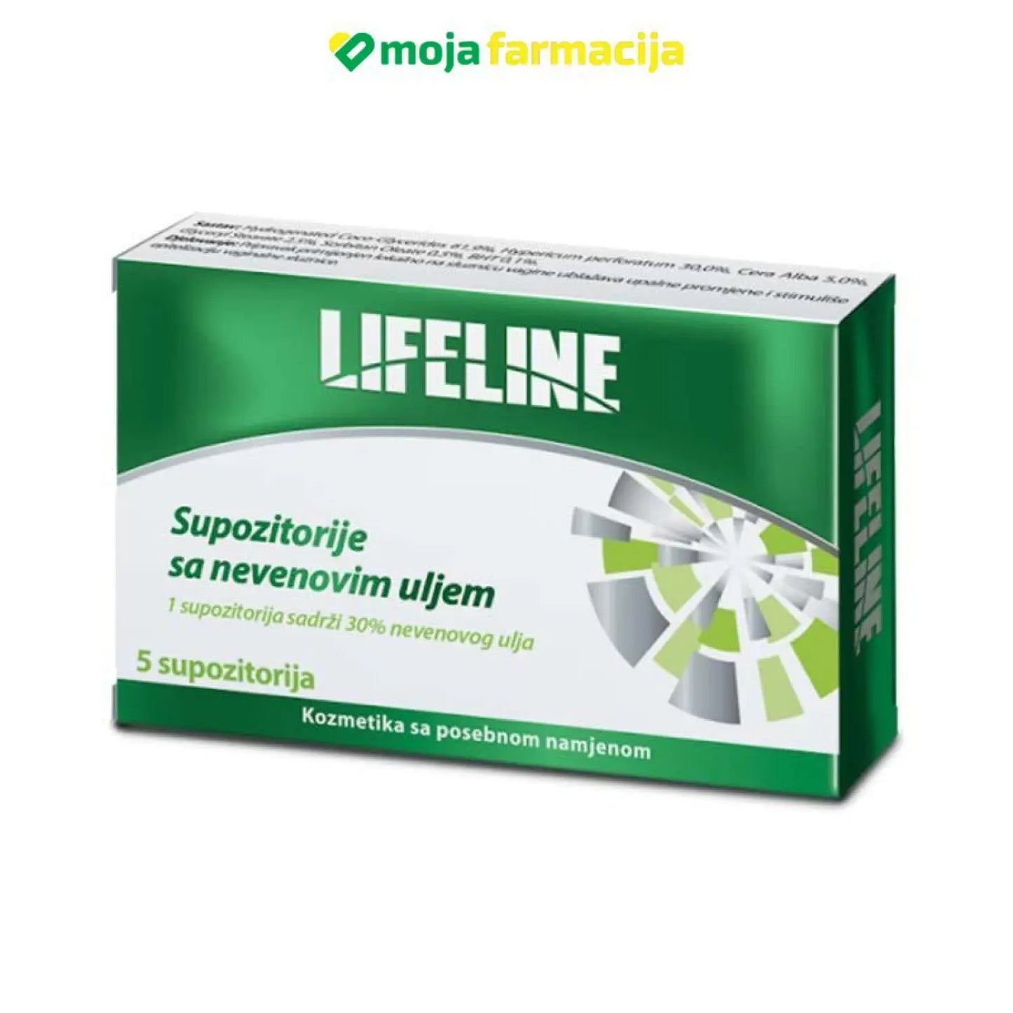 Slika proizvoda LIFELINE Supozitorije sa nevenovim uljem 5/1 iz online apoteke Moja Farmacija - BIH