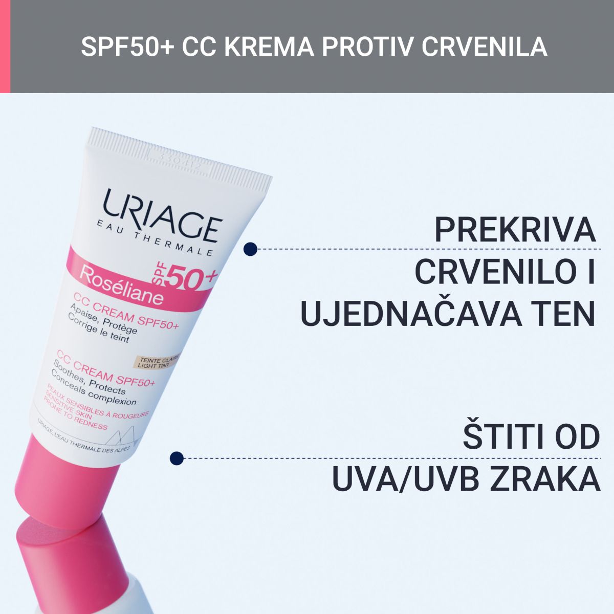 Slika proizvoda URIAGE Roseliane CC SPF50 krema - light iz online apoteke Moja Farmacija - BIH