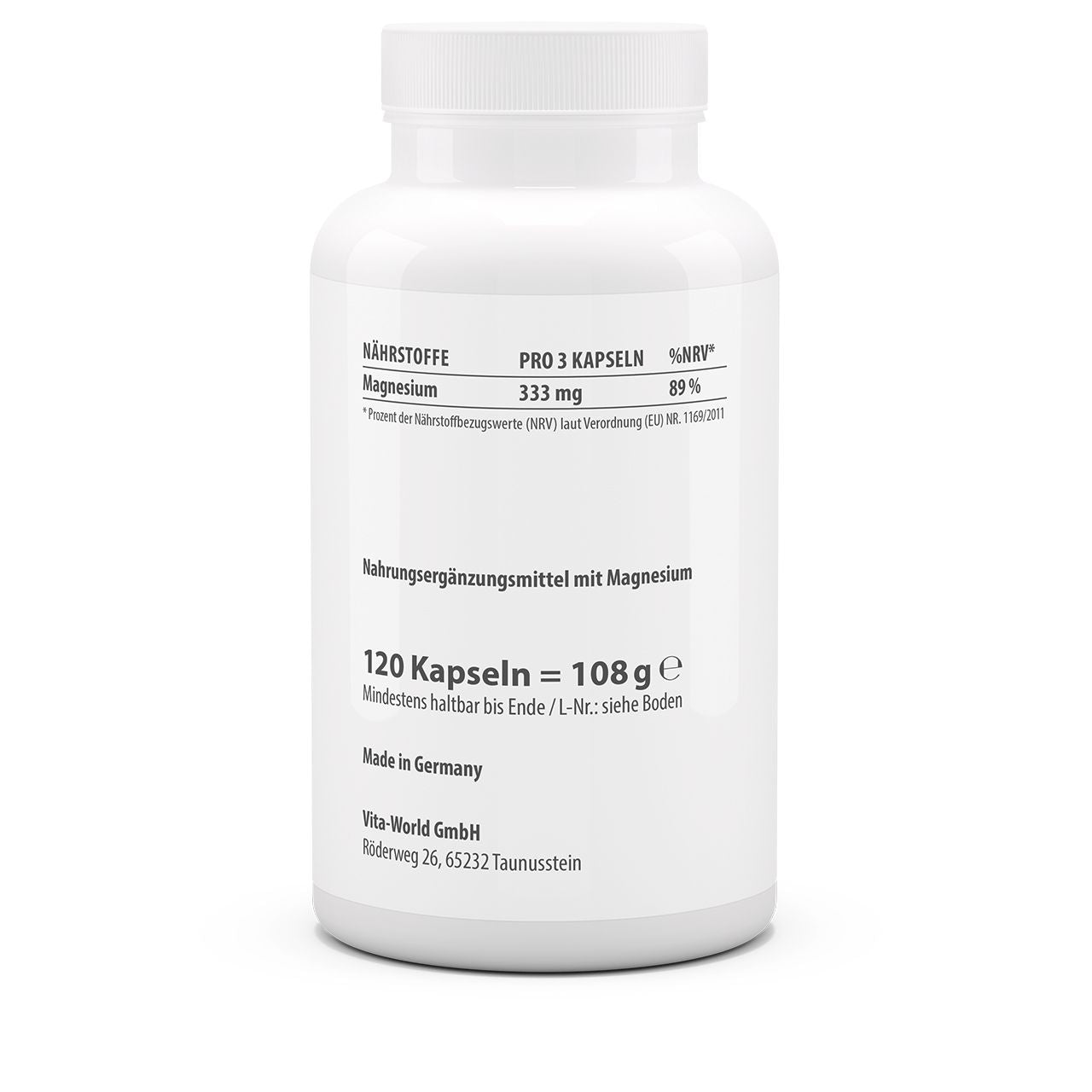 Slika proizvoda VITAWORLD Magnesium Bisglycinate Plus 120 kapsula iz online apoteke Moja Farmacija - BIH