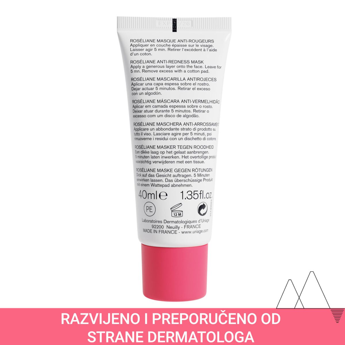 Slika proizvoda URIAGE Roseliane maska protiv crvenila 40ml iz online apoteke Moja Farmacija - BIH
