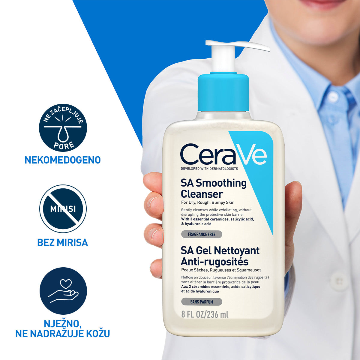 Slika proizvoda CeraVe SA gel za čišćenje suhe i grube kože 236ml iz online apoteke Moja Farmacija - BIH