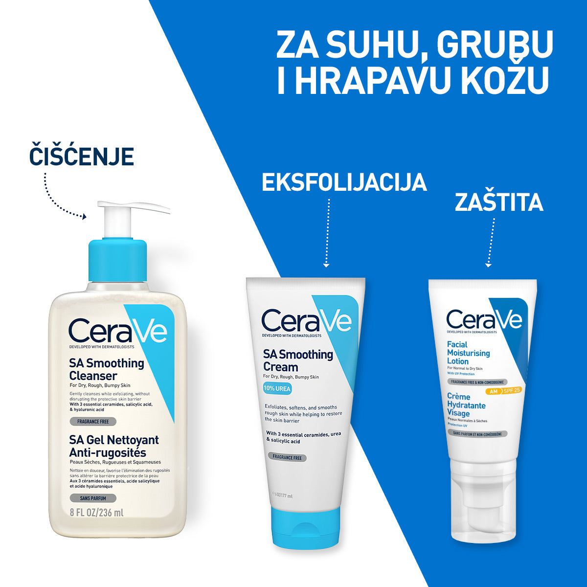 Slika proizvoda CeraVe SA gel za čišćenje suhe i grube kože 236ml iz online apoteke Moja Farmacija - BIH