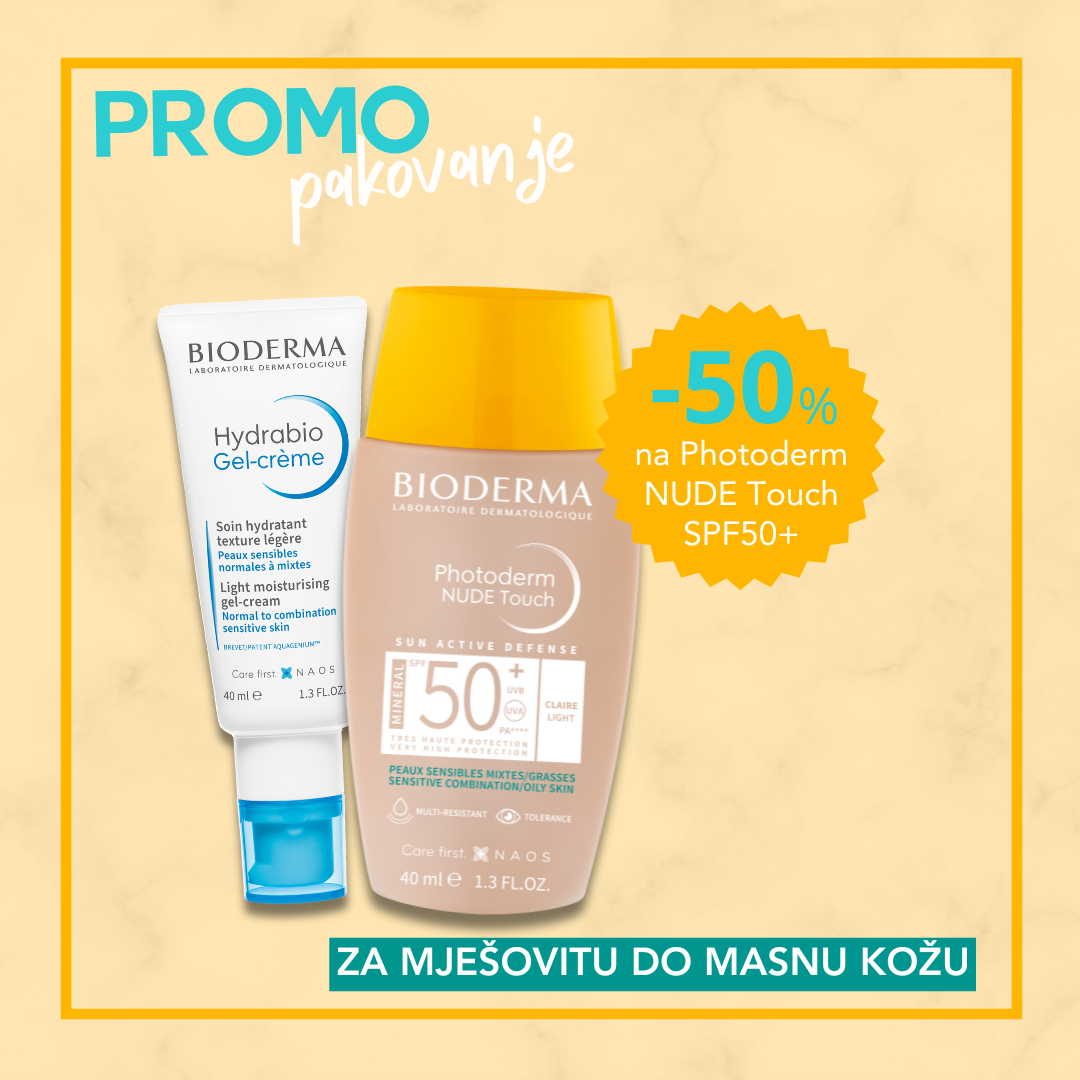 Slika proizvoda BIODERMA Photoderm NUDE Touch tonirana krema SPF50+ & Hydrabio gel-krema iz online apoteke Moja Farmacija - BIH