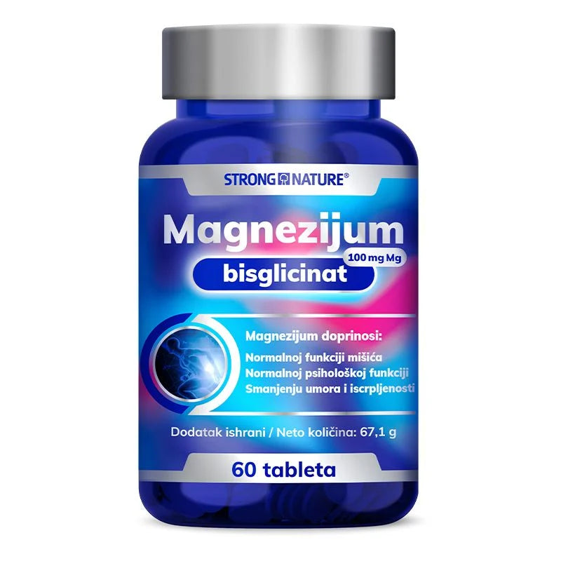 Slika proizvoda STRONG NATURE Magnezijum bisglicinat 100mg iz online apoteke Moja Farmacija - BIH