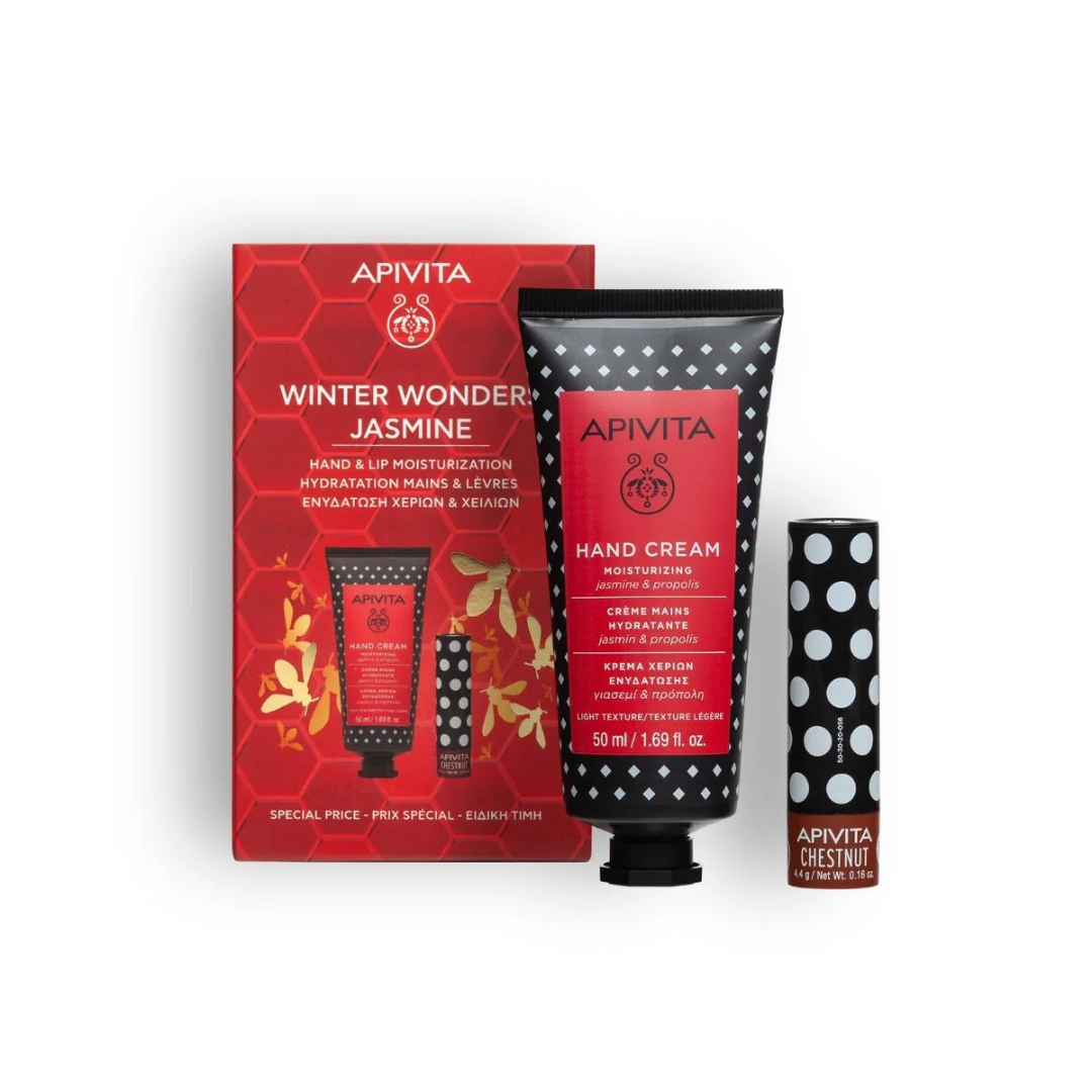 APIVITA Winter Wonders Jasmin set (krema za ruke + lip balm)