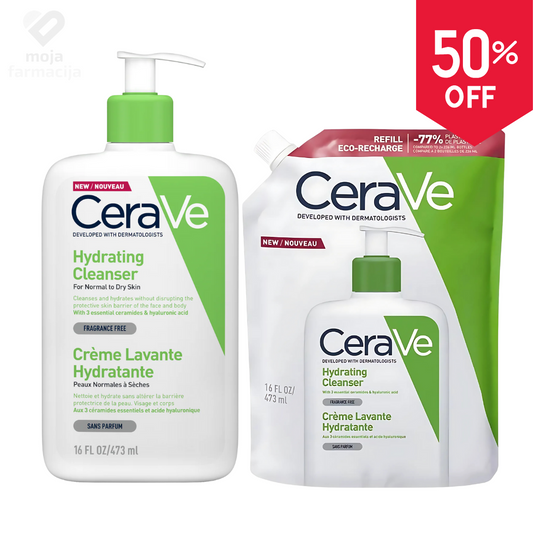 CeraVe Hidratantna emulzija za čišćenje – Promo pakovanje (473ml + refill 473ml -50%)