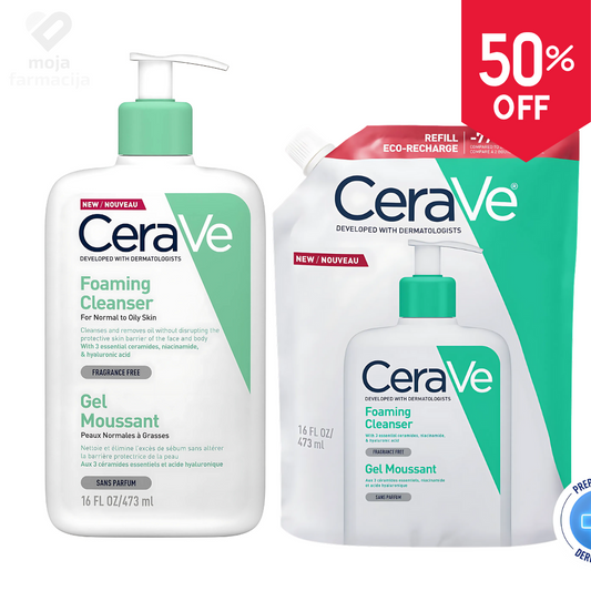 CeraVe Pjenušavi gel za čišćenje – Promo pakovanje (473ml + refill 473ml -50%)