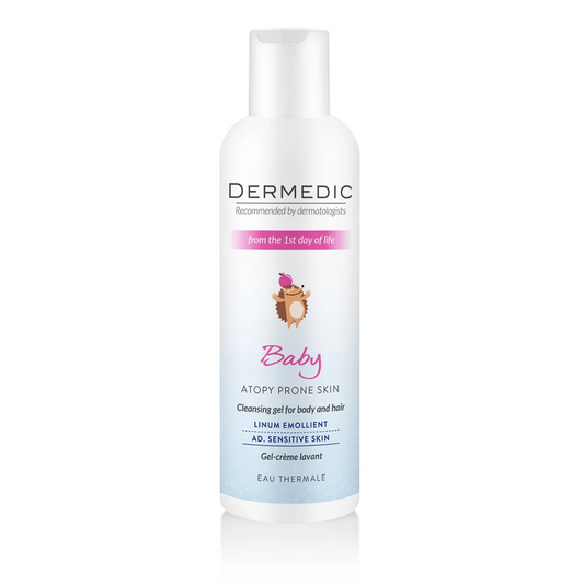 Slika proizvoda DERMEDIC Linum emollient baby čisteći gel za tijelo i kosu 200ml iz online apoteke Moja Farmacija - BIH