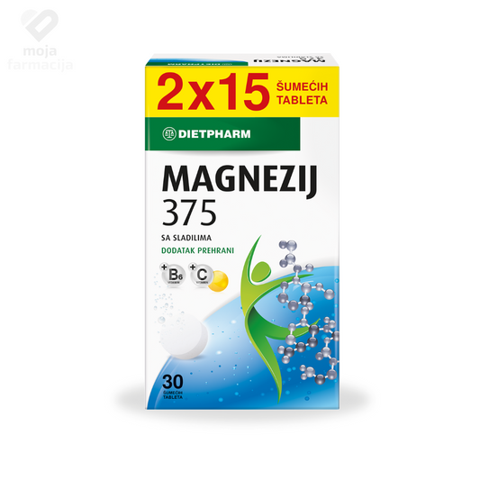 Slika proizvoda DIETPHARM Magnezij 375 šumeće tablete iz online apoteke Moja Farmacija - BIH