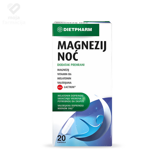 Slika proizvoda DIETPHARM Magnezij noć kapsule iz online apoteke Moja Farmacija - BIH