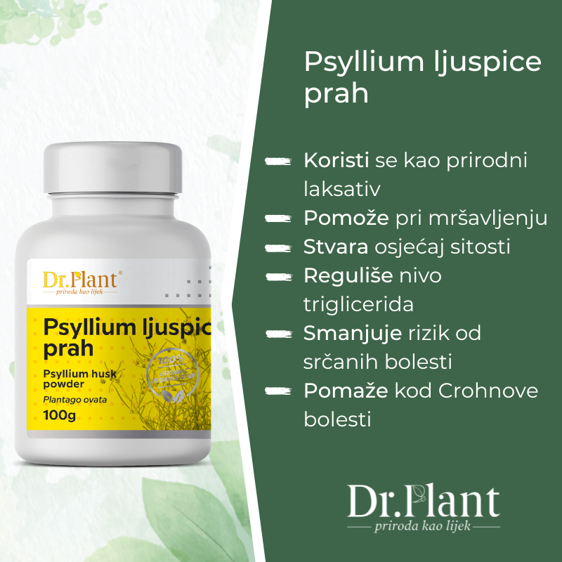 Slika proizvoda DR. PLANT Bio psyllium ljuspice 100g iz online apoteke Moja Farmacija - BIH