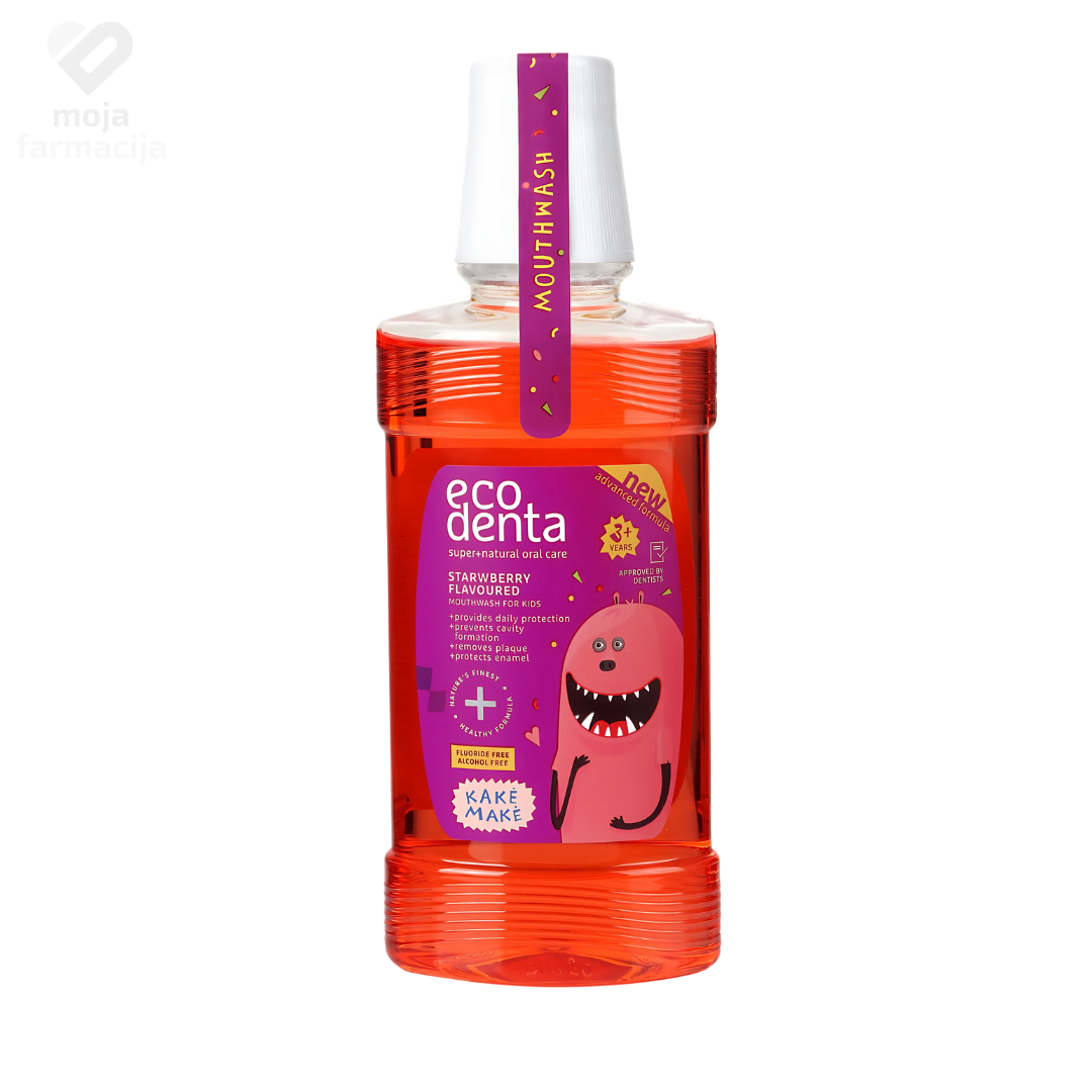 ECODENTA Vodica za ispiranje usta za djecu - jagoda 250ml