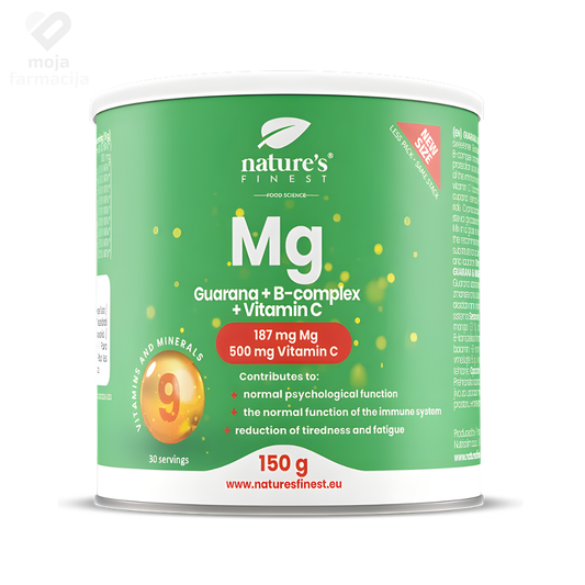 NATURE'S FINEST Magnezij + Guarana + B-kompleks + Vitamin C u prahu