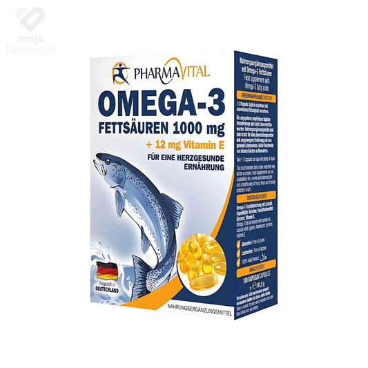 Slika proizvoda PHARMAVITAL Omega-3 1000mg + vitamin E 12mg iz online apoteke Moja Farmacija - BIH