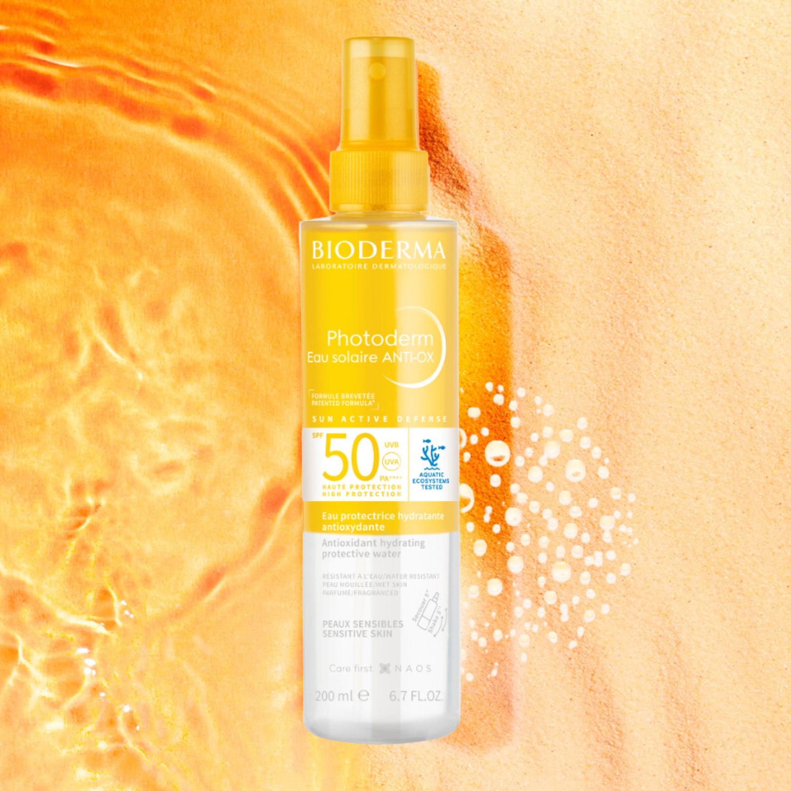 Slika proizvoda BIODERMA Photoderm Eau Solaire ANTI-OX SPF50 zaštitna voda 200ml iz online apoteke Moja Farmacija - BIH