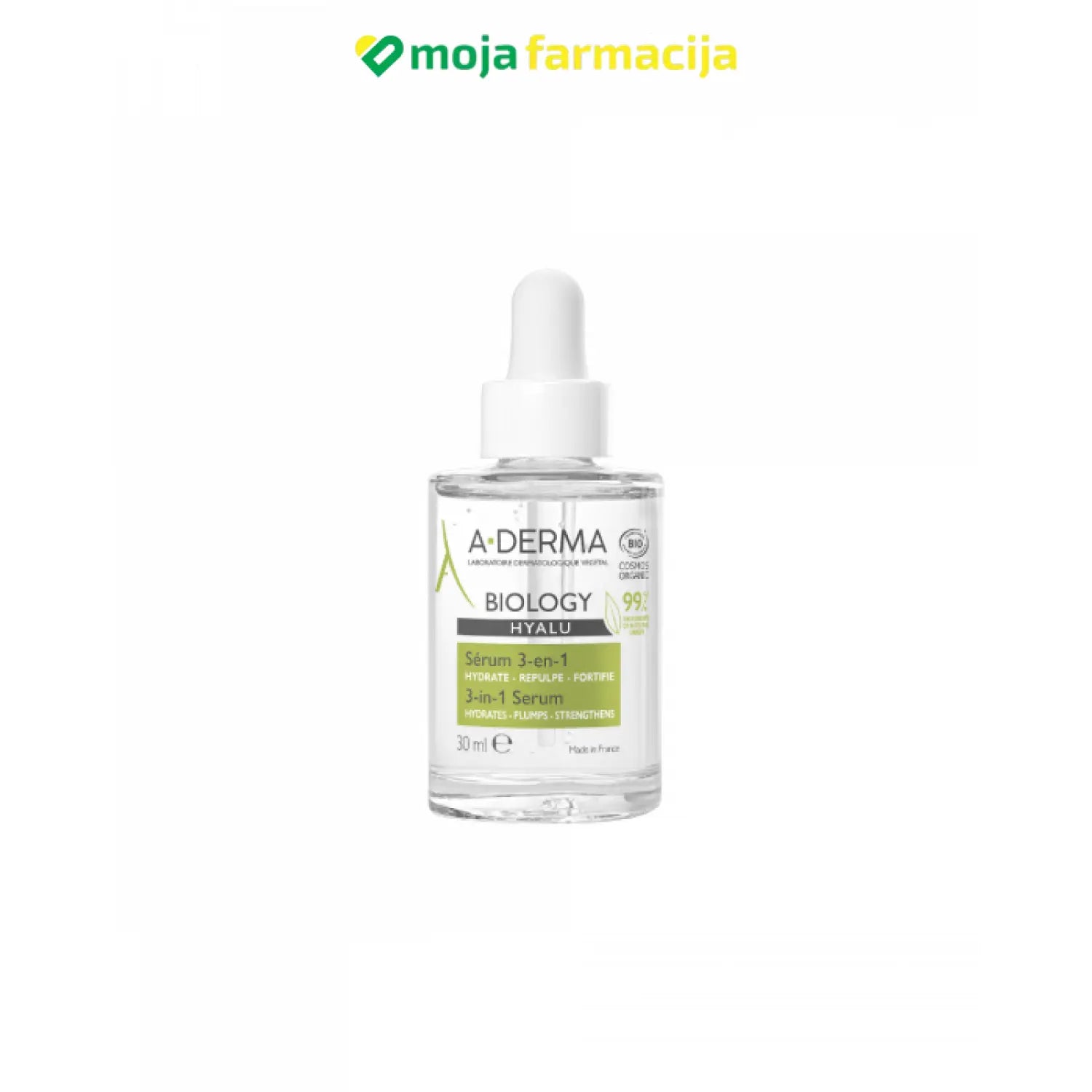 Slika proizvoda A-DERMA Biology Hyalu serum 3u1 30ml iz online apoteke Moja Farmacija - BIH