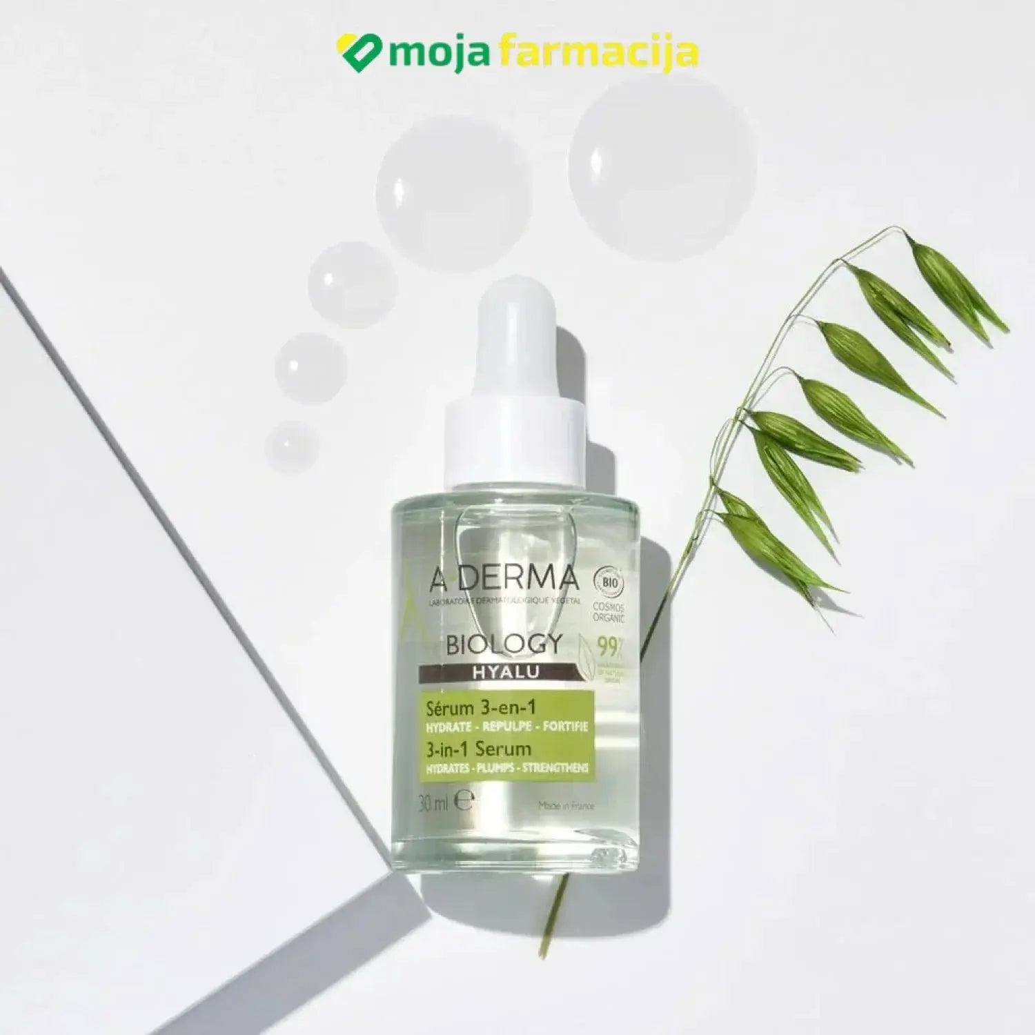 Slika proizvoda A-DERMA Biology Hyalu serum 3u1 30ml iz online apoteke Moja Farmacija - BIH