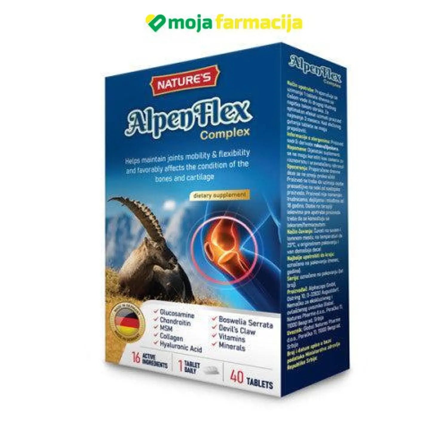 Slika proizvoda Alpenflex tablete iz online apoteke Moja Farmacija - BIH