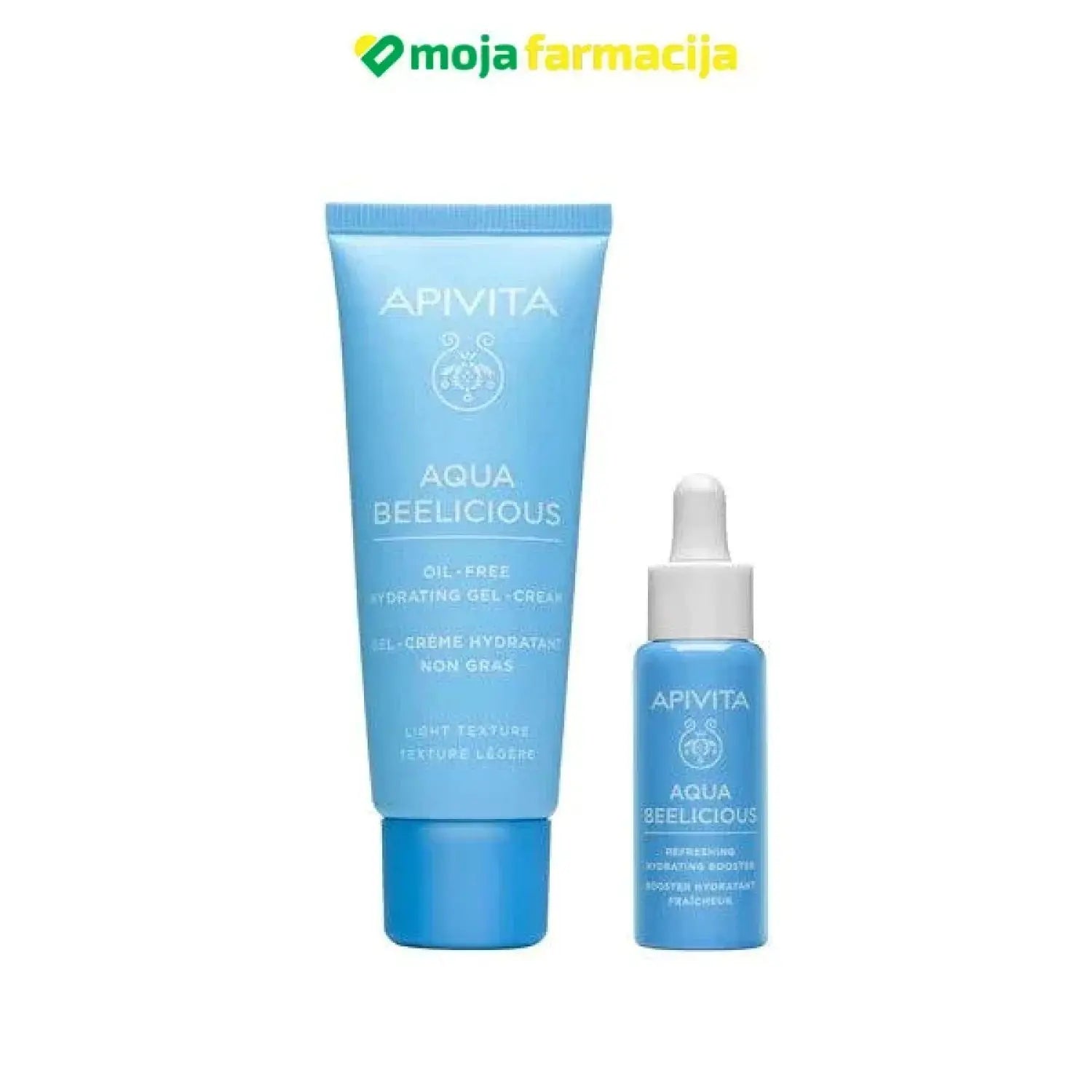 Slika proizvoda APIVITA Beeauty Buzz set ( Aqua Beelicious light krema 40ml + booster 10ml ) iz online apoteke Moja Farmacija - BIH