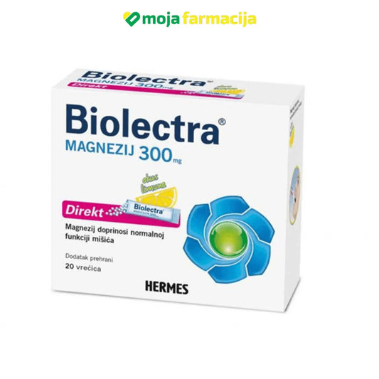 Slika proizvoda Biolectra Mg 300mg direct vrećice-limun iz online apoteke Moja Farmacija - BIH