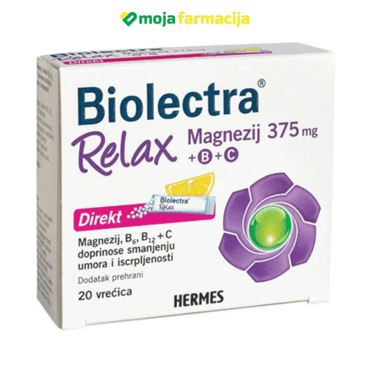 Slika proizvoda Biolectra Relax Mg 375 direct-okus limuna iz online apoteke Moja Farmacija - BIH