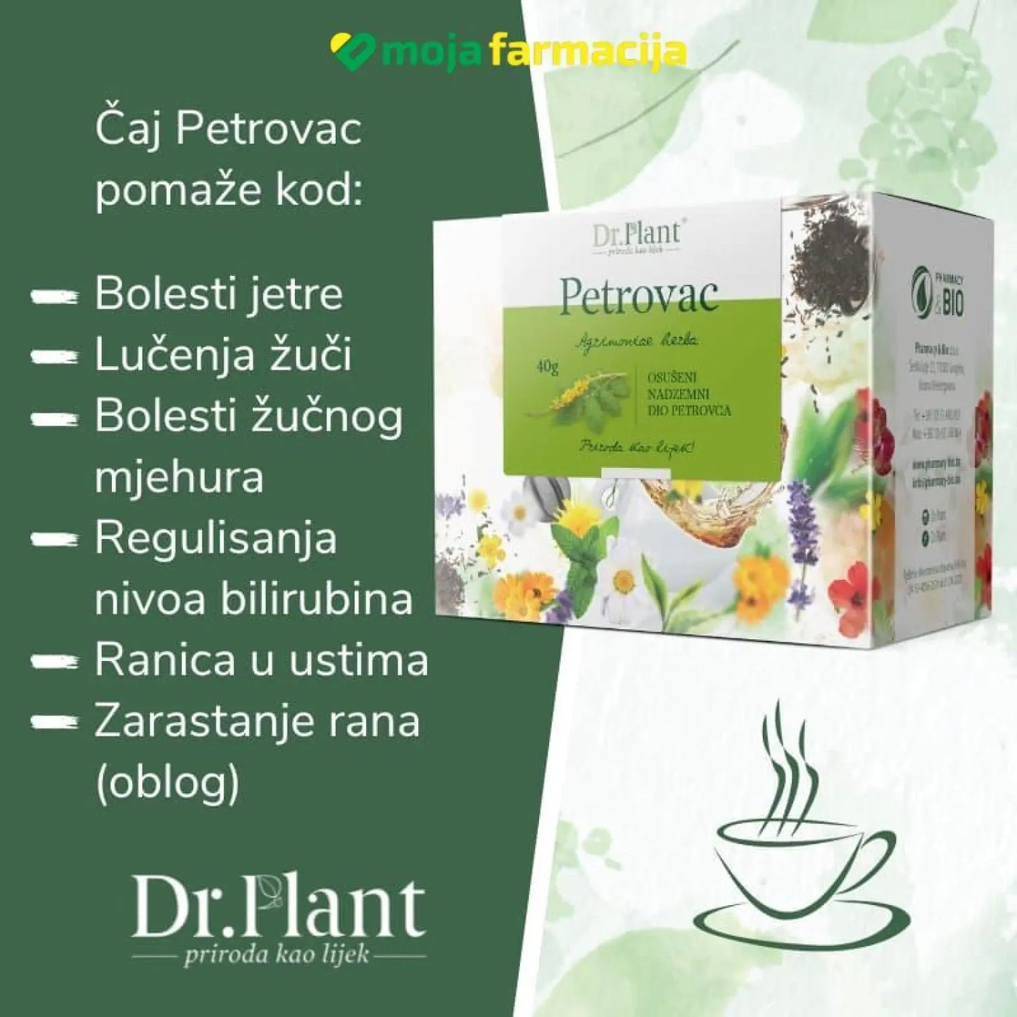 Slika proizvoda Dr.PLANT Čaj petrovac (Agrimoniae herba) iz online apoteke Moja Farmacija - BIH