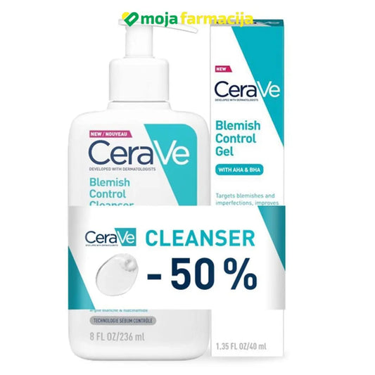 Slika proizvoda CeraVe Blemish control gel 40ml + CV Akne gel za čišćenje 236 ml iz online apoteke Moja Farmacija - BIH