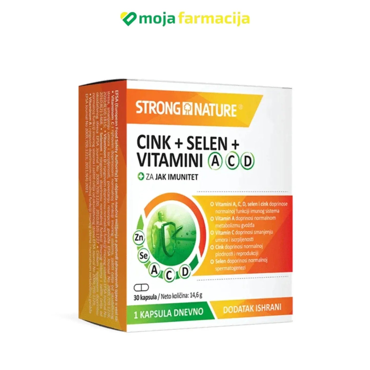 Slika proizvoda Cink+selen+vitamini A C D iz online apoteke Moja Farmacija - BIH