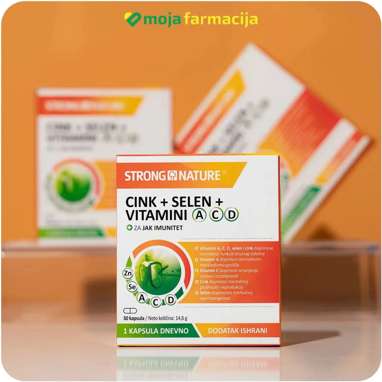 Slika proizvoda Cink+selen+vitamini A C D iz online apoteke Moja Farmacija - BIH