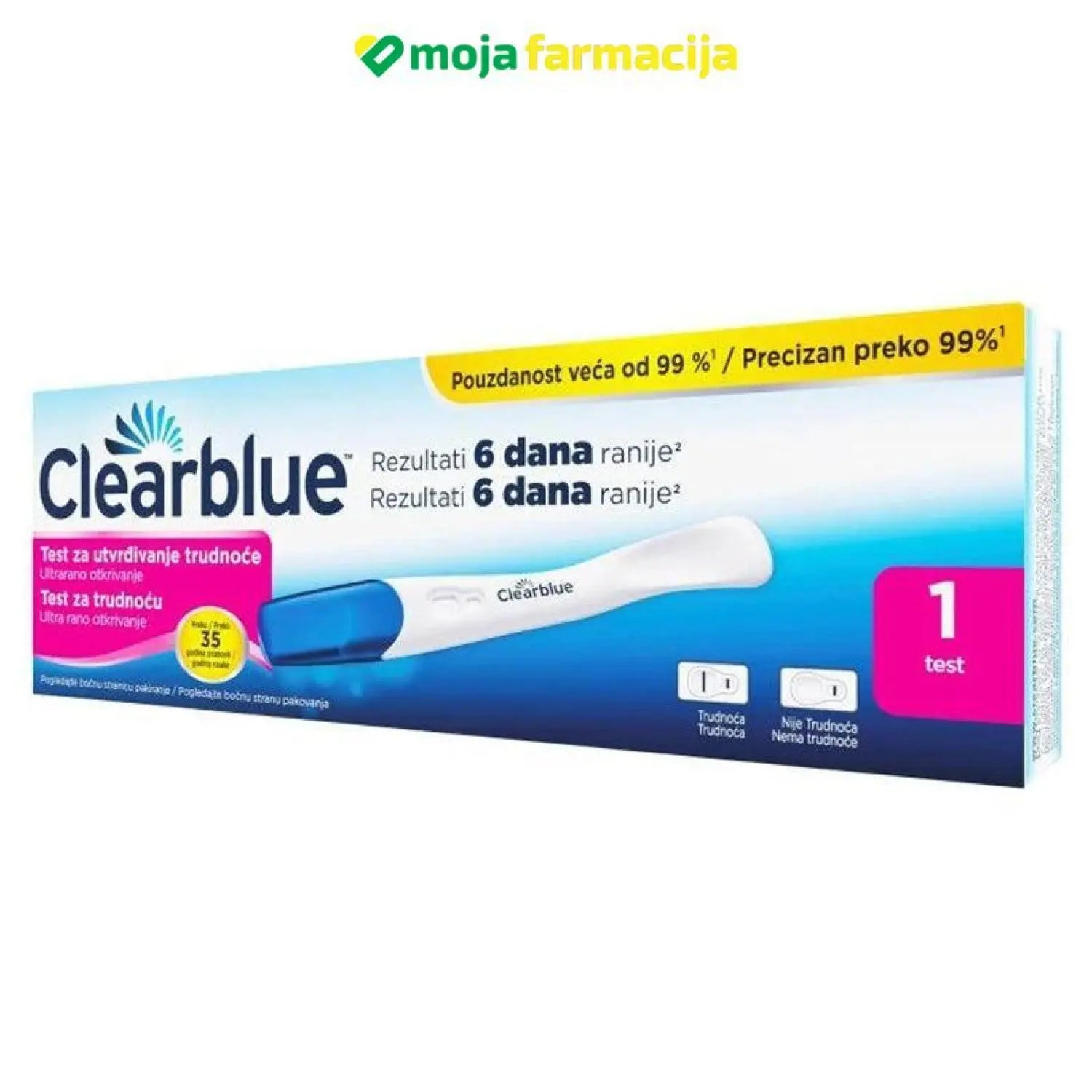 Slika proizvoda Clearblue early rapid test za trudnoće iz online apoteke Moja Farmacija - BIH