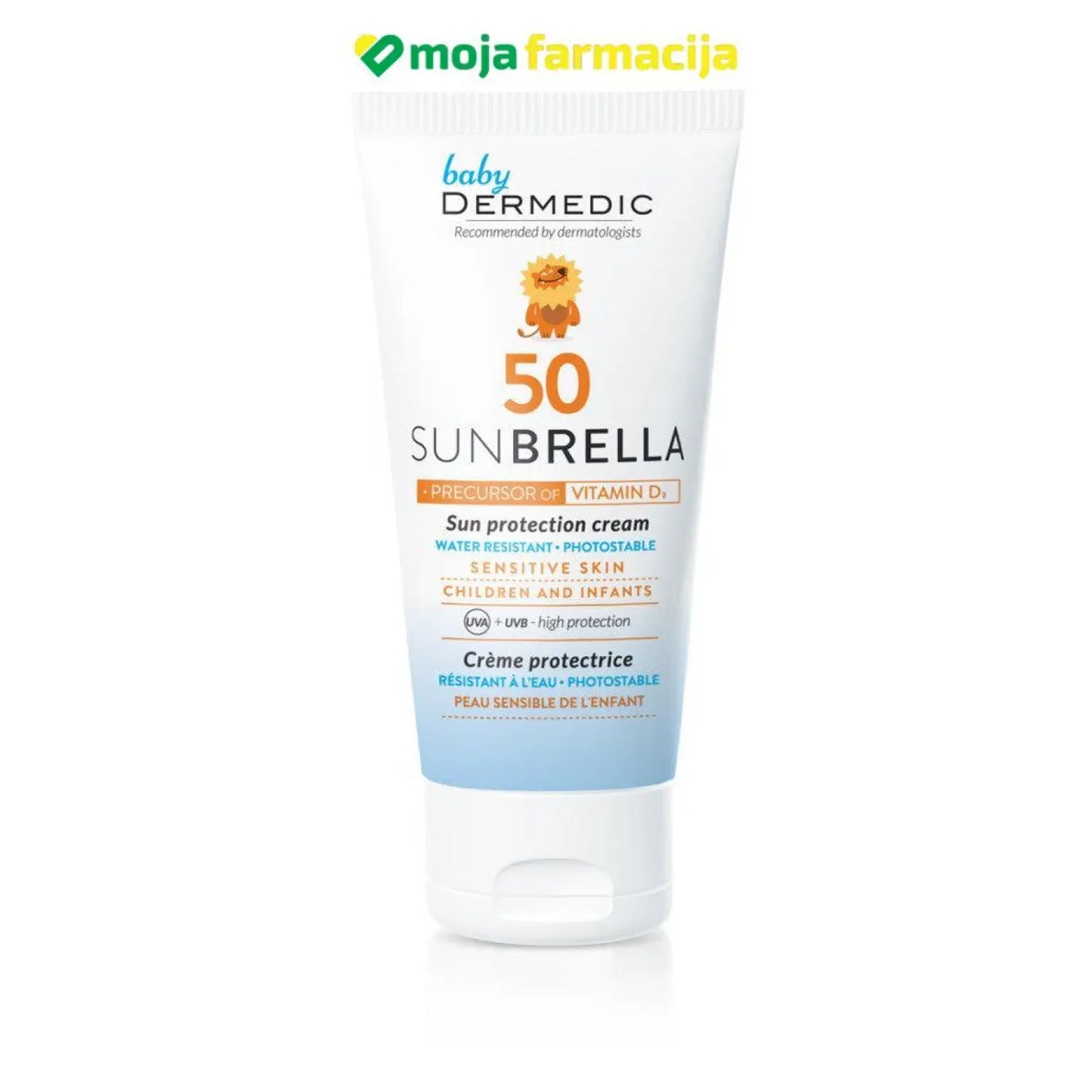 Slika proizvoda DERMEDIC Baby sunbrella SPF 50+ zaštitna krema za lice iz online apoteke Moja Farmacija - BIH