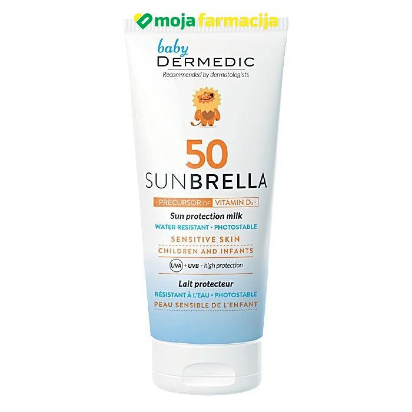 Slika proizvoda DERMEDIC Baby sunbrella SPF 50+ zaštitno mlijeko za djecu iz online apoteke Moja Farmacija - BIH