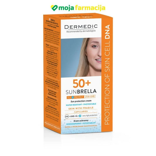 DERMEDIC Sunbrella SPF50+ zaštitna krema za kožu sa osjetljivim kapilarima 50ml - Moja Farmacija - BIH