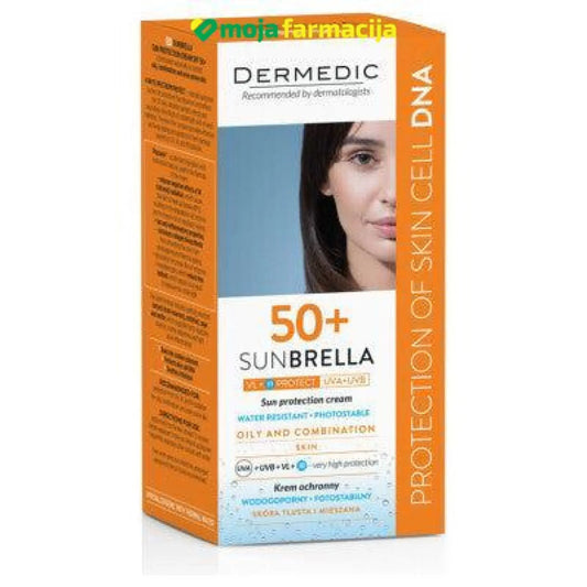 DERMEDIC Sunbrella SPF50+ zaštitna krema za masnu/kombinovanu kožu 50ml - Moja Farmacija - BIH