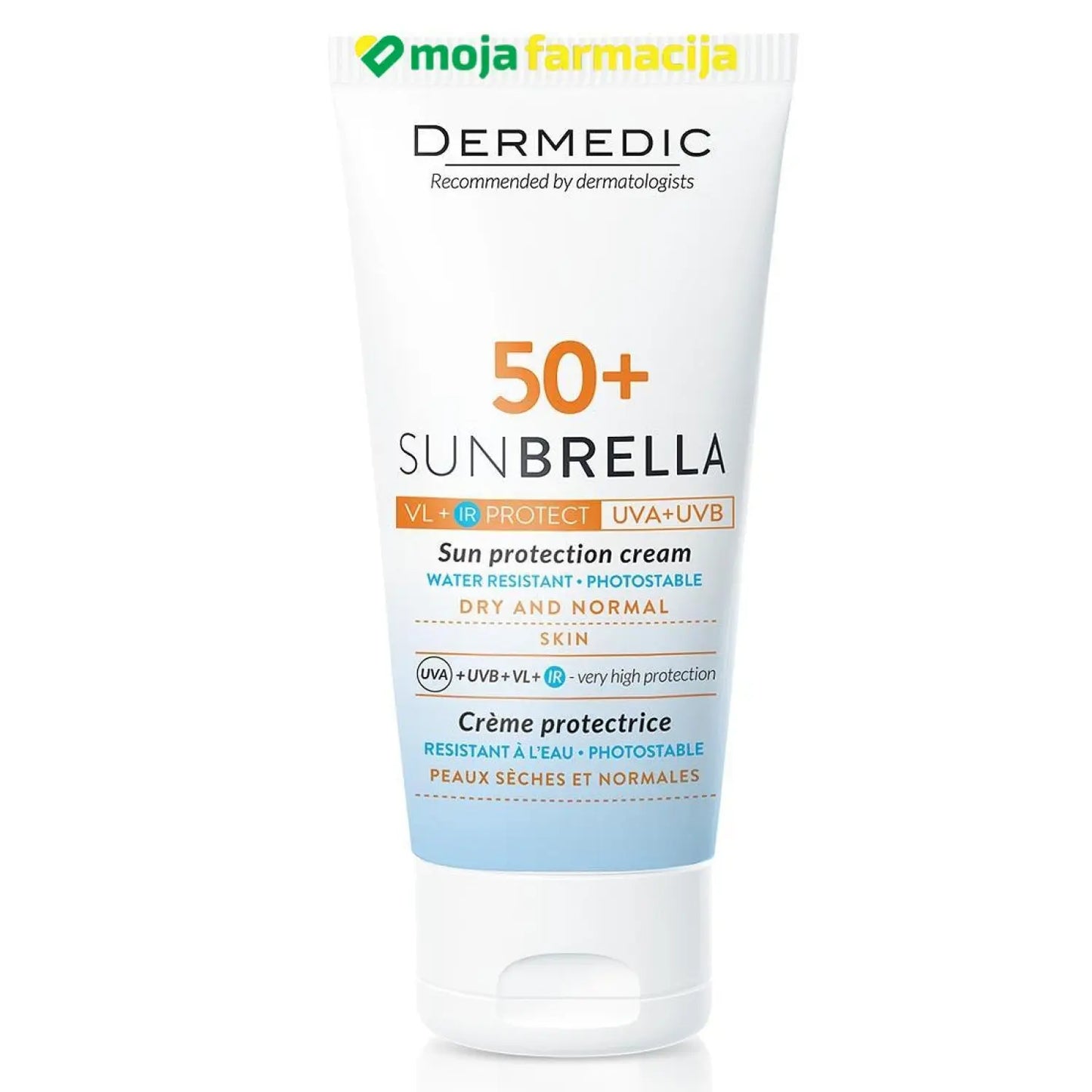 Slika proizvoda DERMEDIC Sunbrella SPF50+ zaštitna krema za suhu i normalnu kožu 50ml iz online apoteke Moja Farmacija - BIH