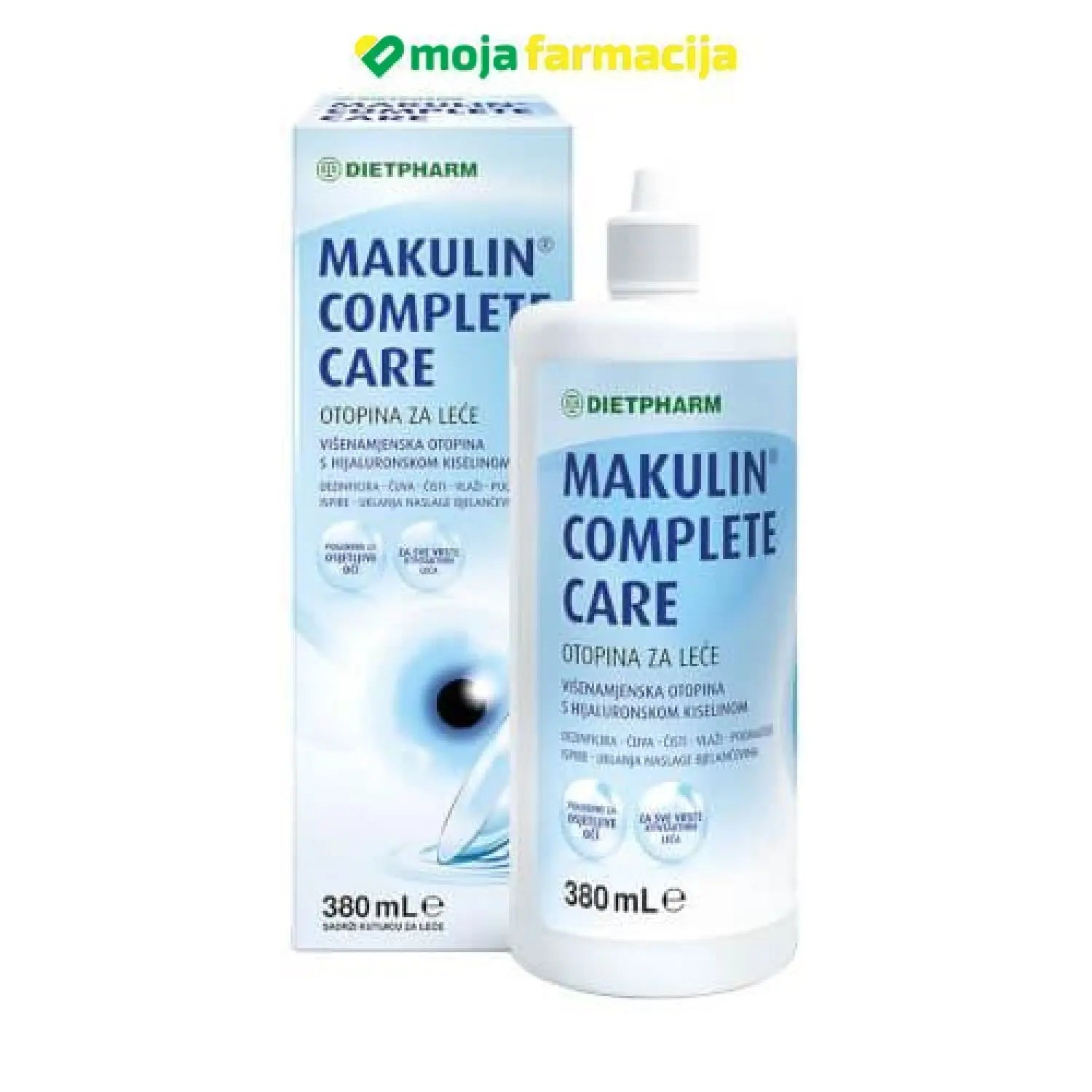 Slika proizvoda DIETPHARM Makulin Complete Care otopina za leće 380ml iz online apoteke Moja Farmacija - BIH