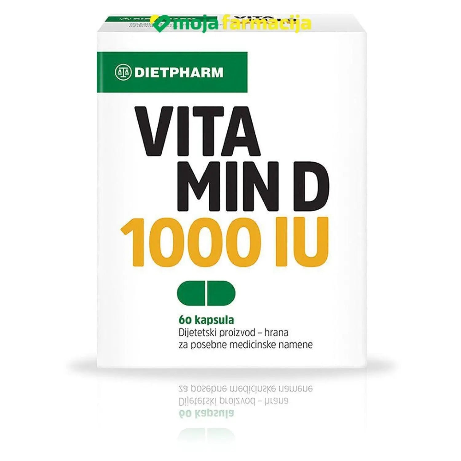 Slika proizvoda DIETPHARM Vitamin D 1000 IU kapsule iz online apoteke Moja Farmacija - BIH