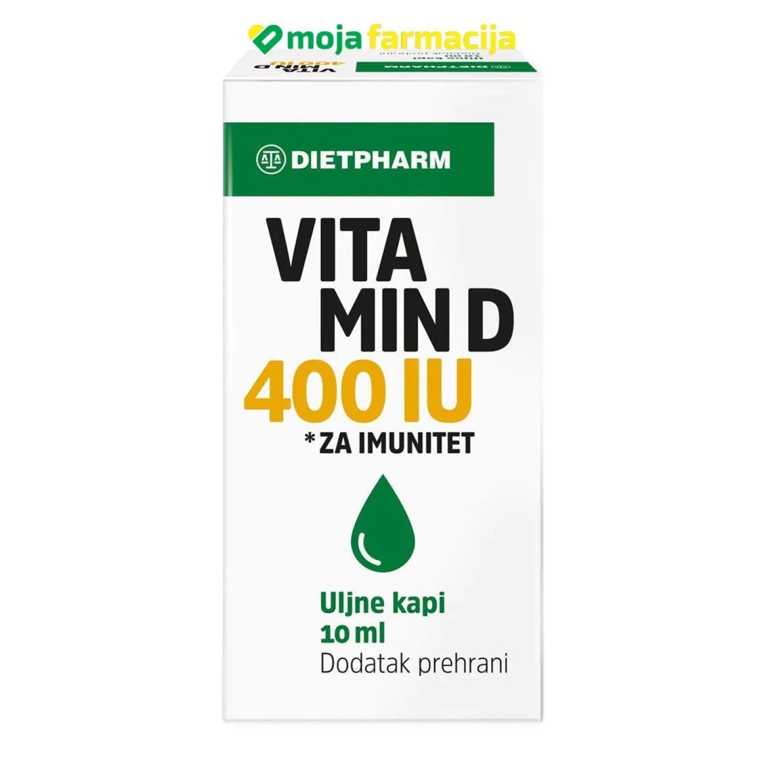 Slika proizvoda DIETPHARM Vitamin D 400 IU uljne kapie iz online apoteke Moja Farmacija - BIH