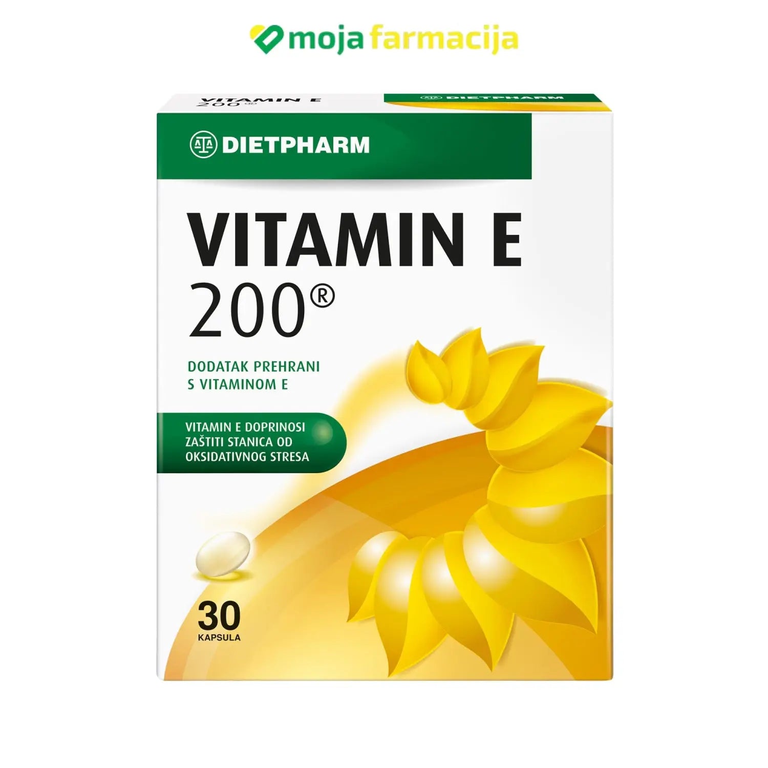 Slika proizvoda DIETPHARM Vitamin E kapsule iz online apoteke Moja Farmacija - BIH