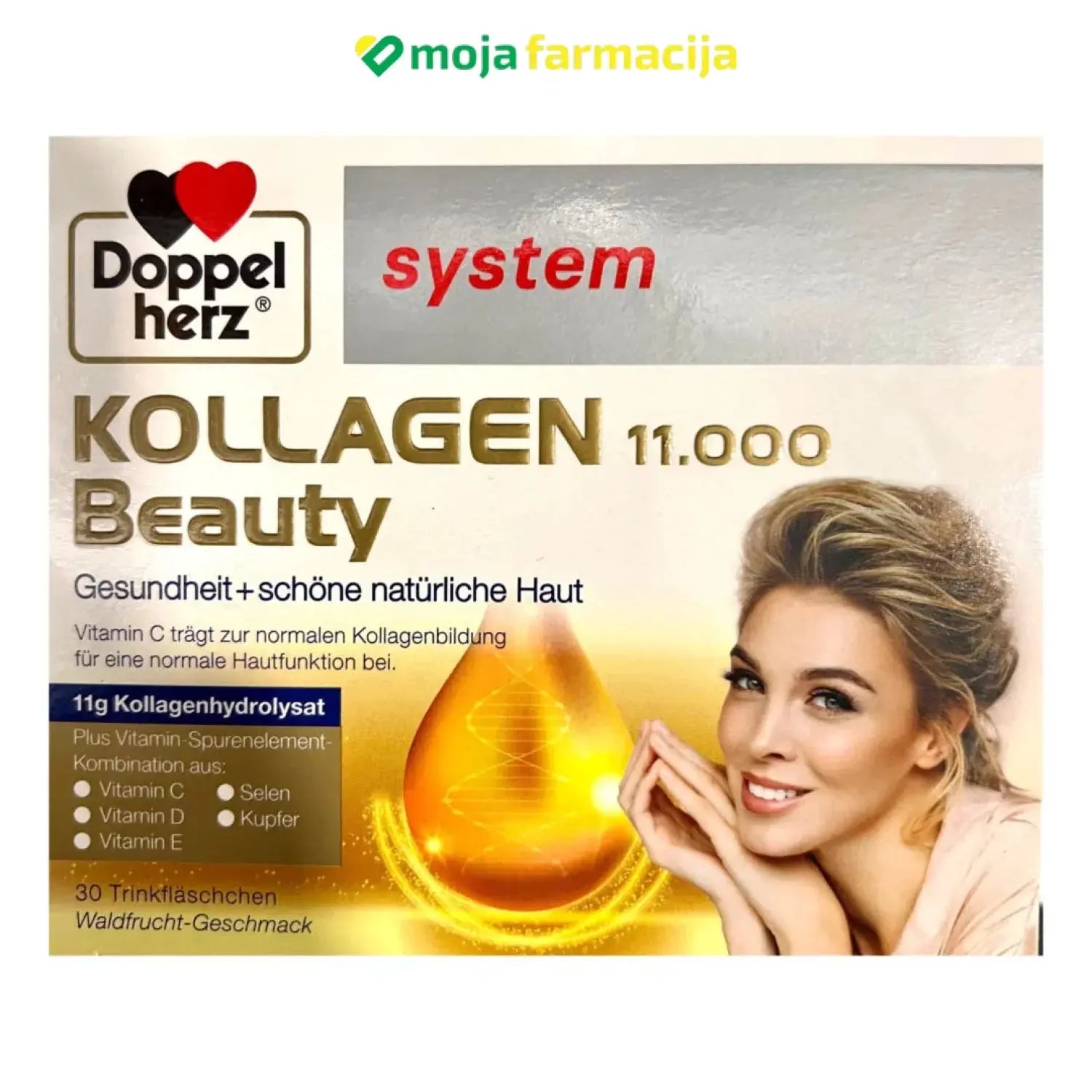 Slika proizvoda DOPPELHERZ System Kollagen 11000 beauty iz online apoteke Moja Farmacija - BIH